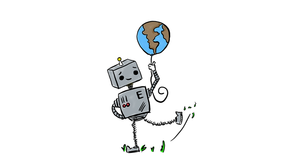 Explorer Clint holding an Earth balloon