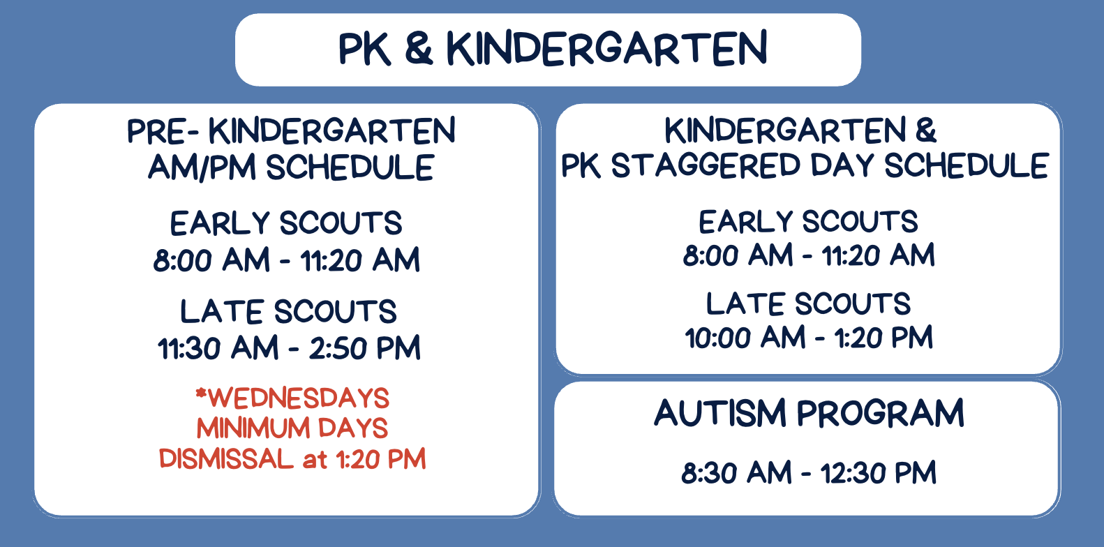 PK Schedule