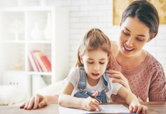 parent working with child