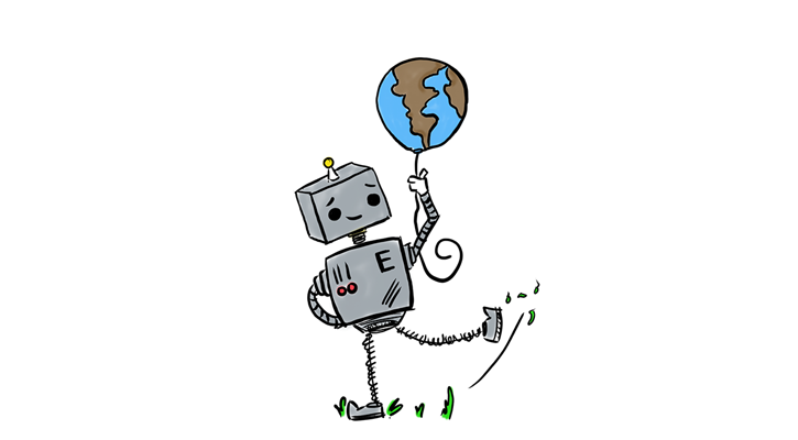 Explorer Clint holding an Earth balloon