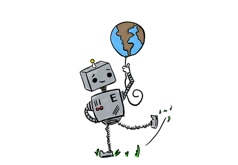 Explorer Clint holding an Earth balloon